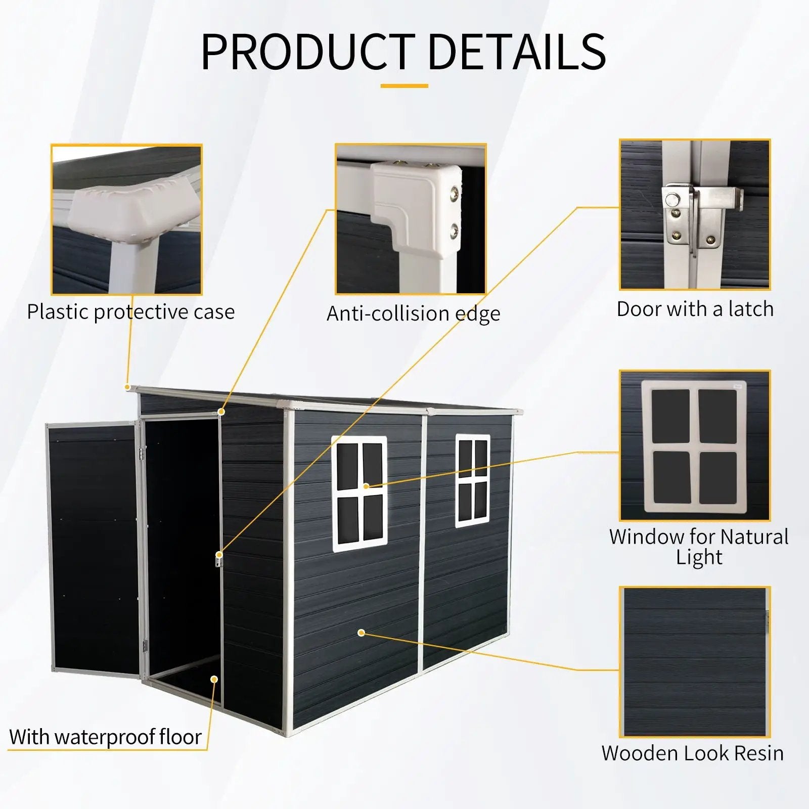 Outdoor Storage Shed With Floor Resin Shed With Two-Window, Waterproof, Lockable Doors For Patio, Yard, Lawn by HouseOfZazla