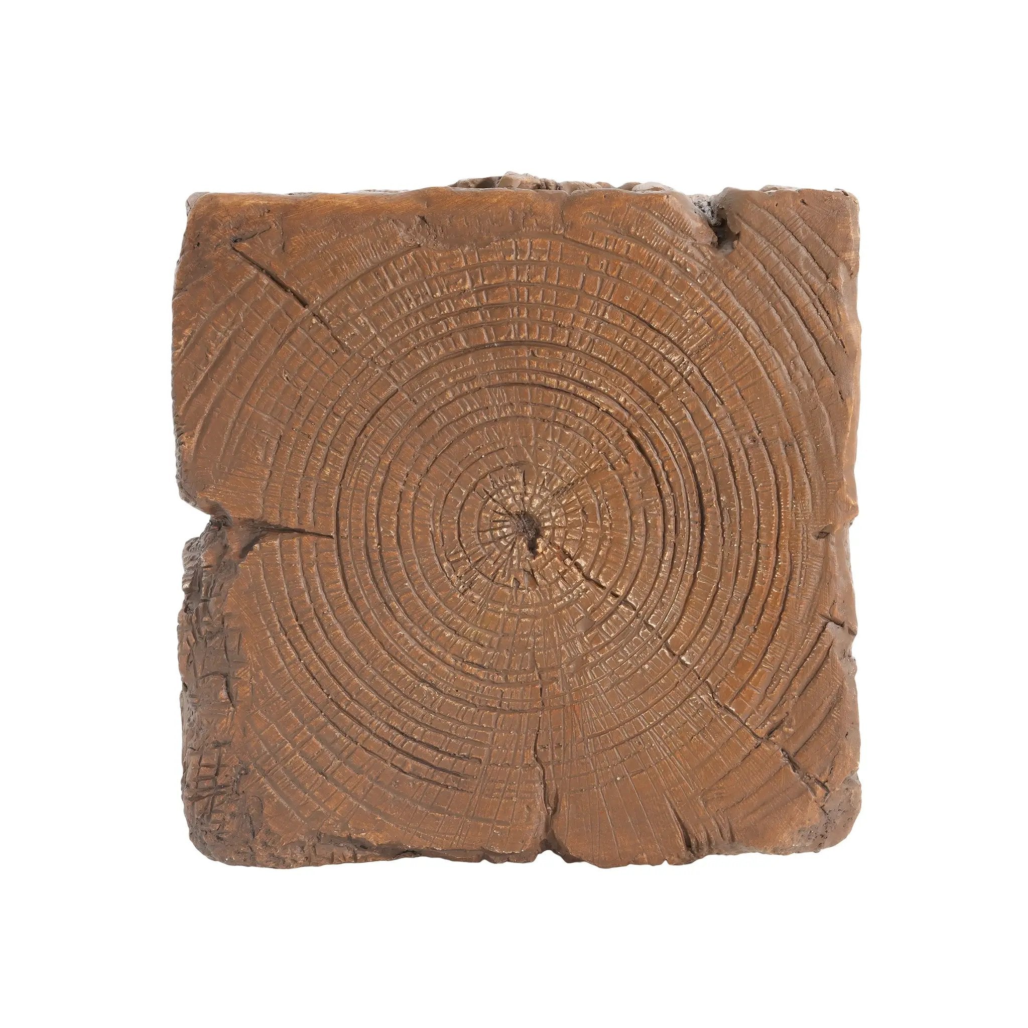 Amira Outdoor and Indoor Stump Shape MGO Side Table Brown Finish by HouseOfZazla