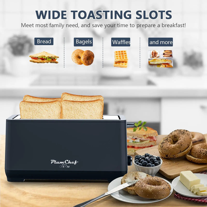 4-Slice Extra Wide Long Slot Toaster by HouseOfZazla
