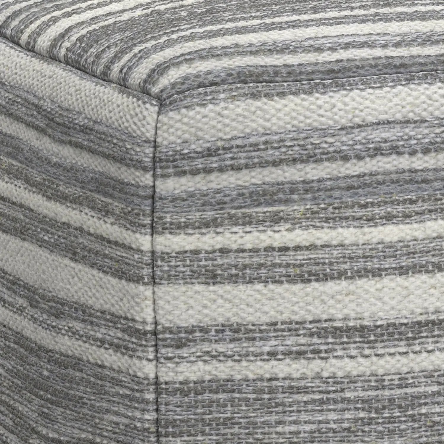 Carina - Square Woven Pouf - Black White by Unique Piece Furniture