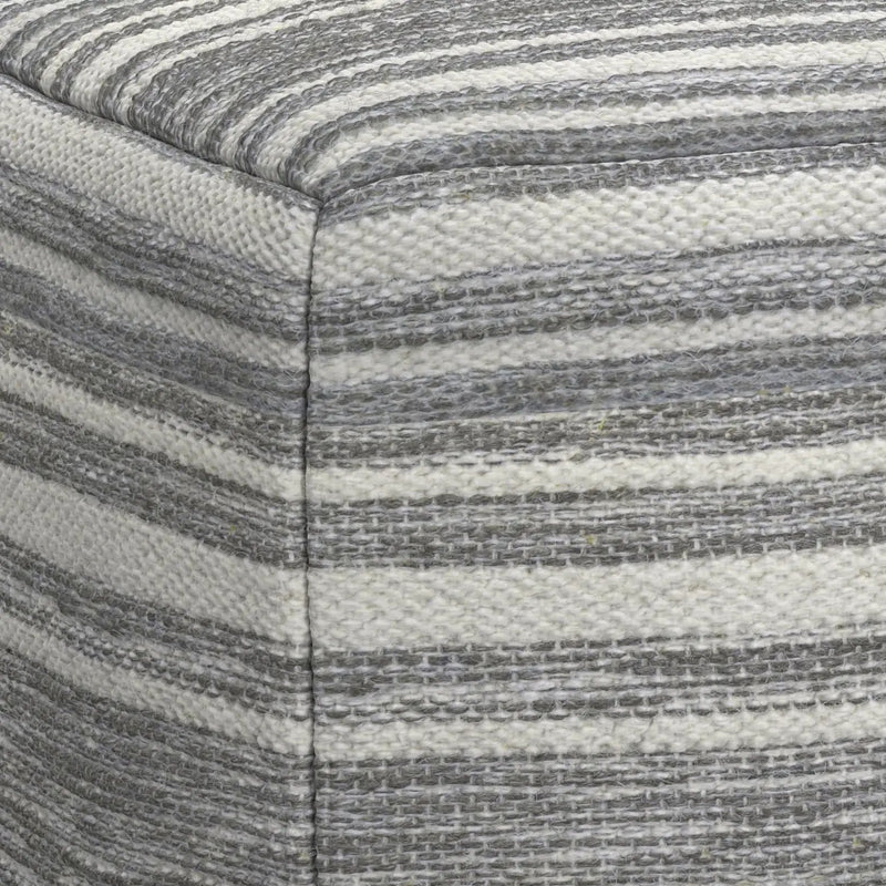 Carina - Square Woven Pouf - Black White by Unique Piece Furniture