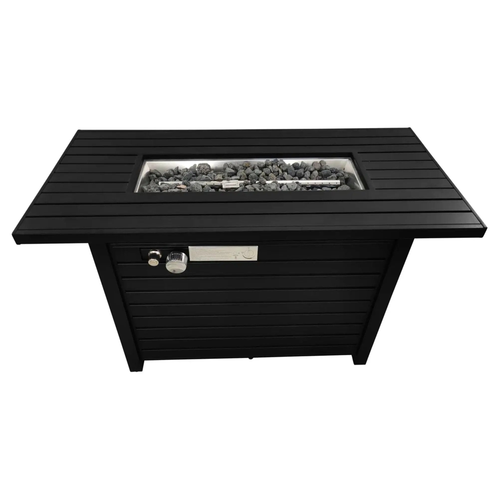 Outdoor Fire Pit Table With Lid Durable Construction - Black by Unique Piece Furniture