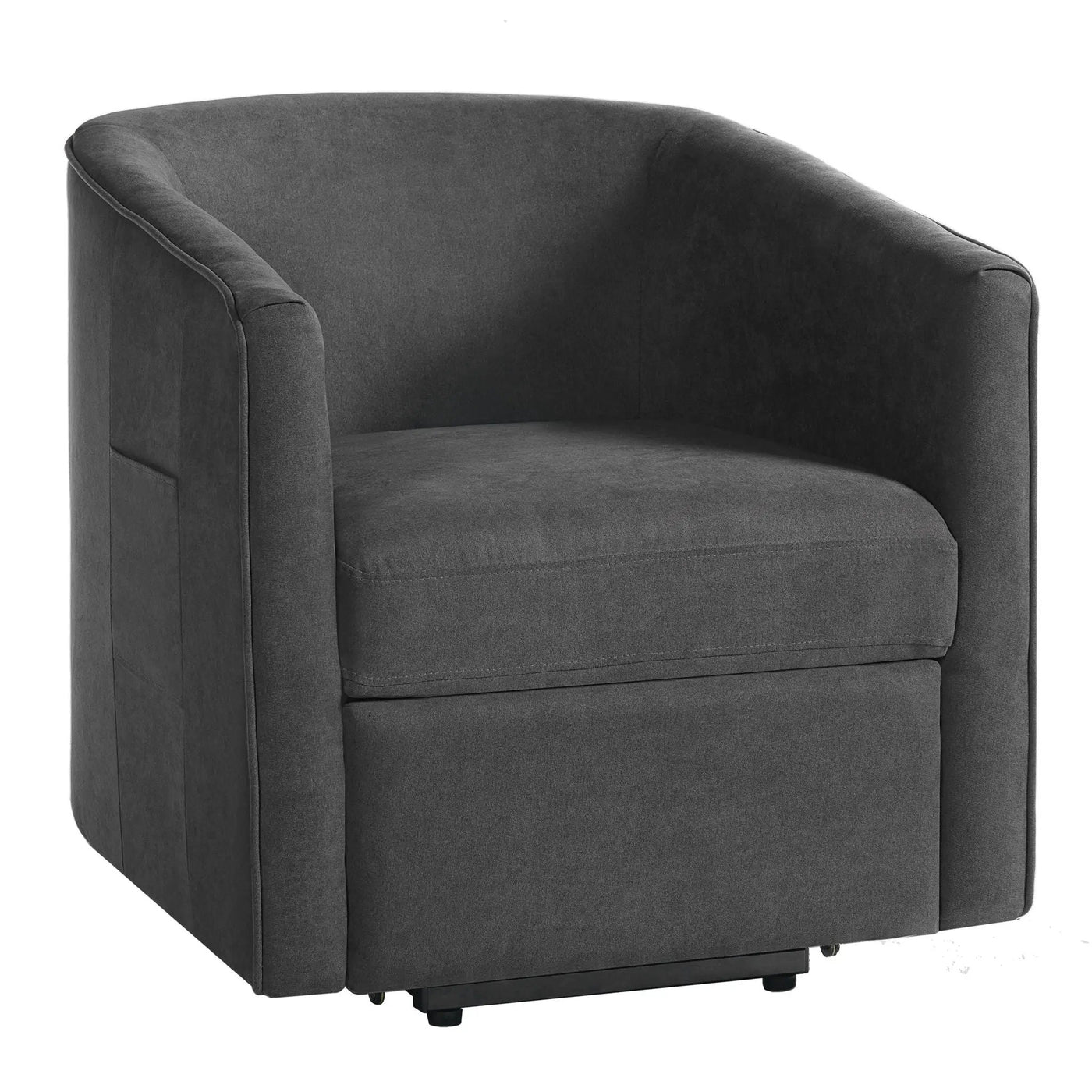 Power Lift Recliner Barrel Shape Reclining Chair With Footrest And Side Pocket by Unique Piece Furniture