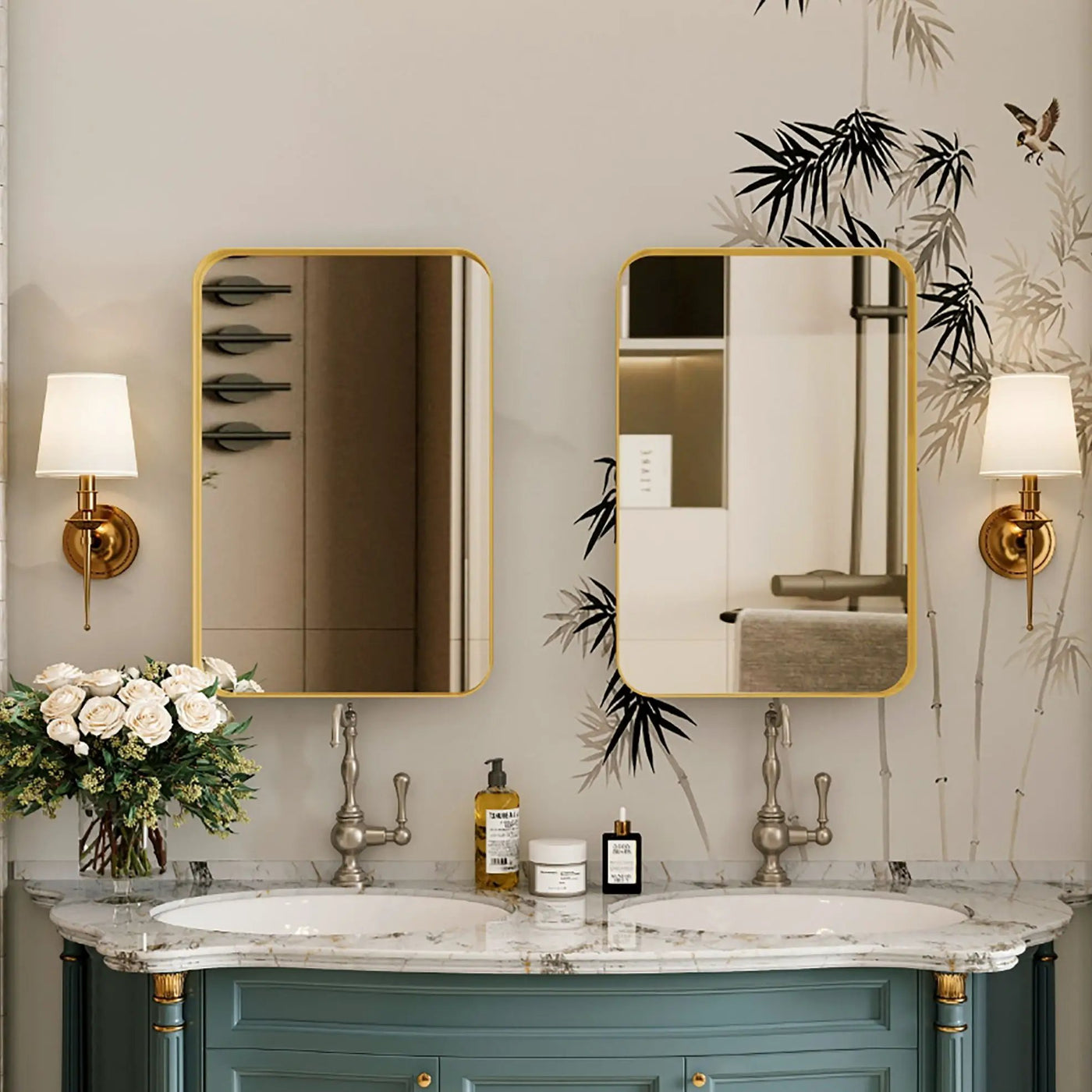 Recessed Metal Framed Medicine Cabinet With Mirror And Adjustable Shelves Wall Mirror With Storage For Bathroom by HouseOfZazla
