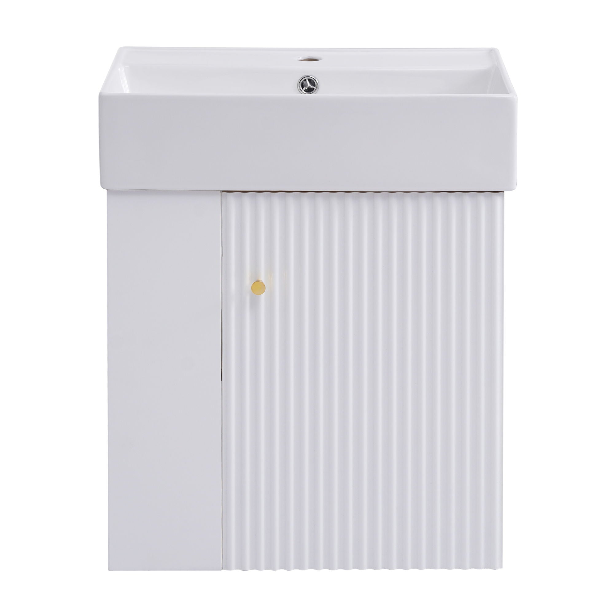 Modern Floating Bathroom Vanity With Ceramic Basin Perfect For Small Bathrooms by HouseOfZazla