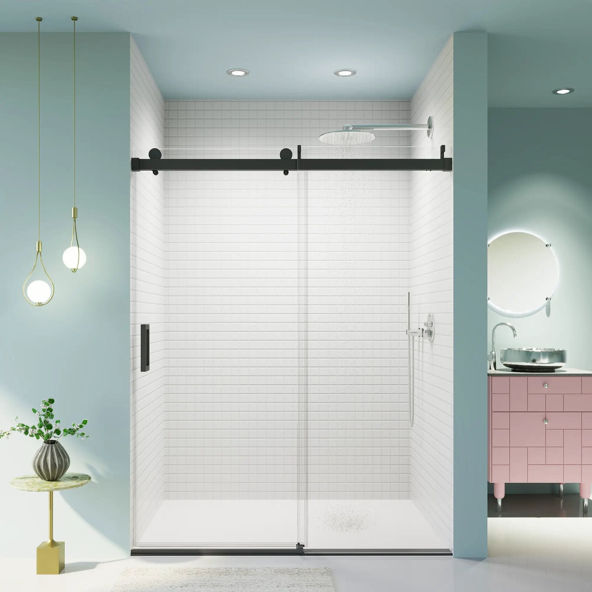 56-60" W x 76" H Frameless Single Sliding Soft-Close Shower Door by HouseOfZazla
