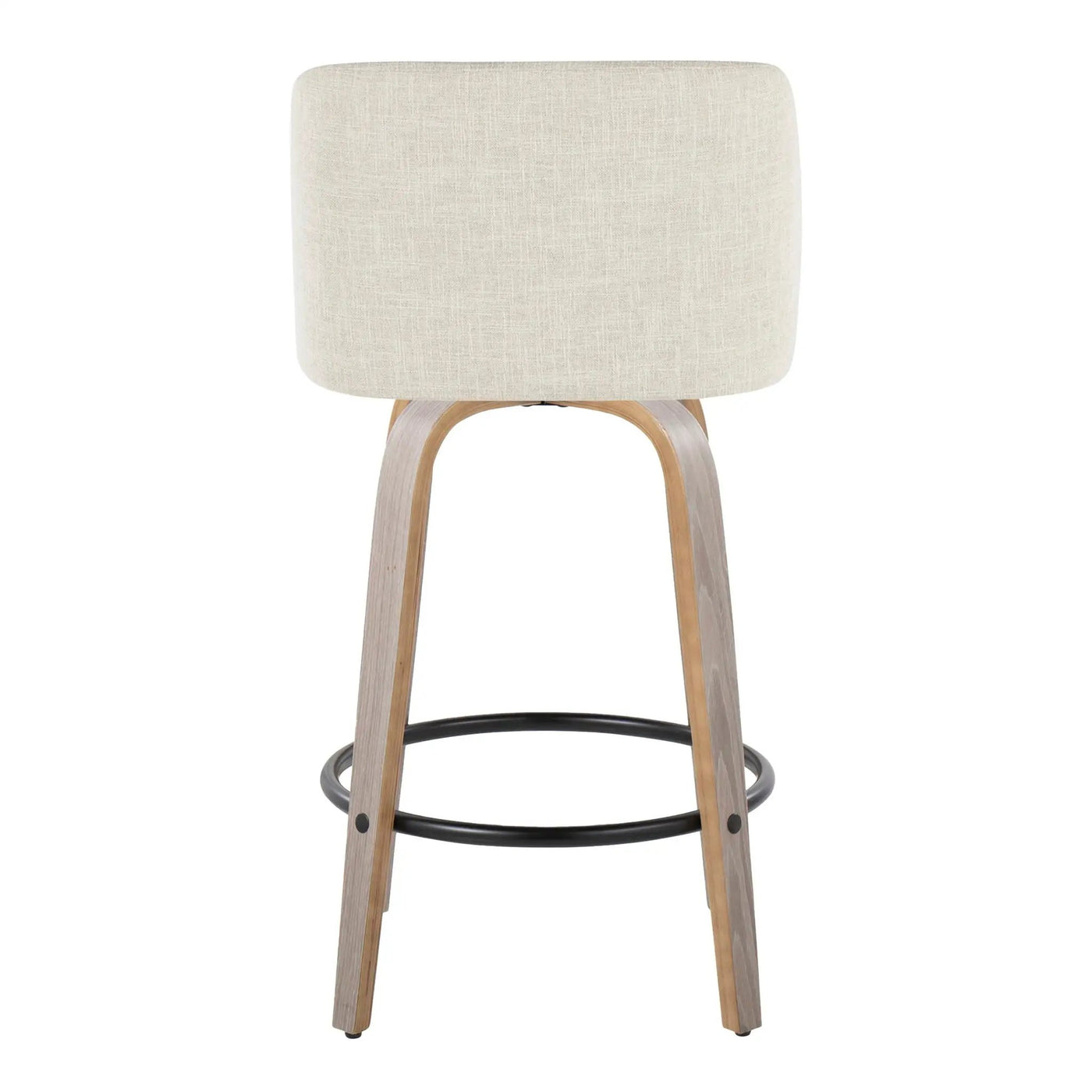 Toriano - Contemporary Fixed Height Counter Stool Swivel & Round Footrest (Set of 2) by HouseOfZazla
