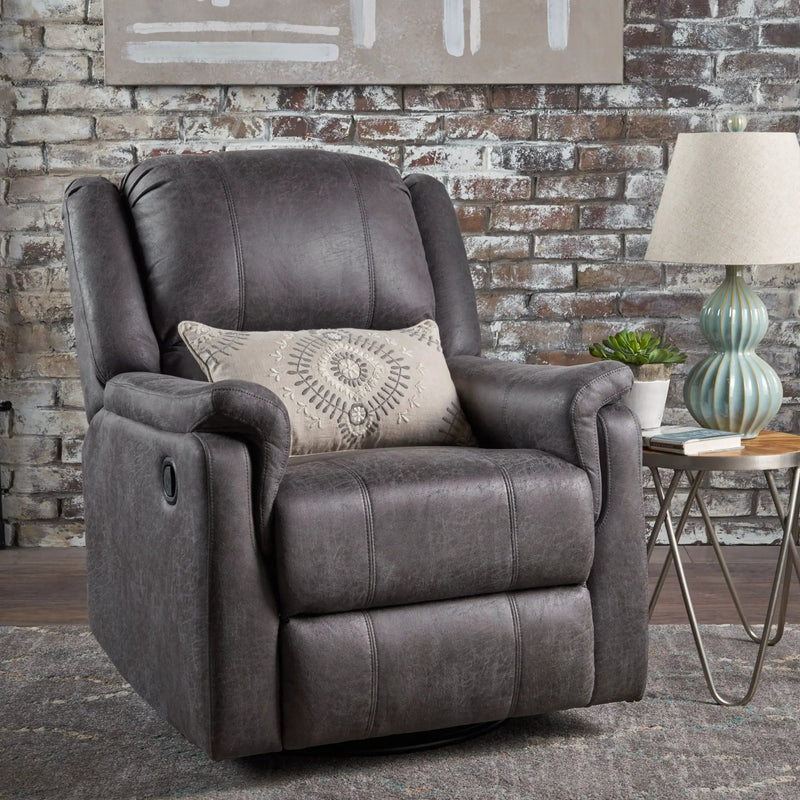 Contemporary Glider Recliner With Swivel Function by Unique Piece Furniture