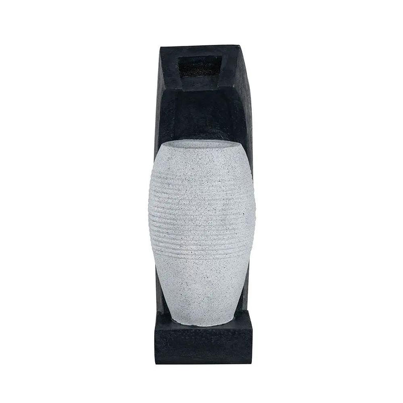 Water Fountain With Vase Design, With Light And Pump, For Indoor And Outdoor - Black / White by Unique Piece Furniture