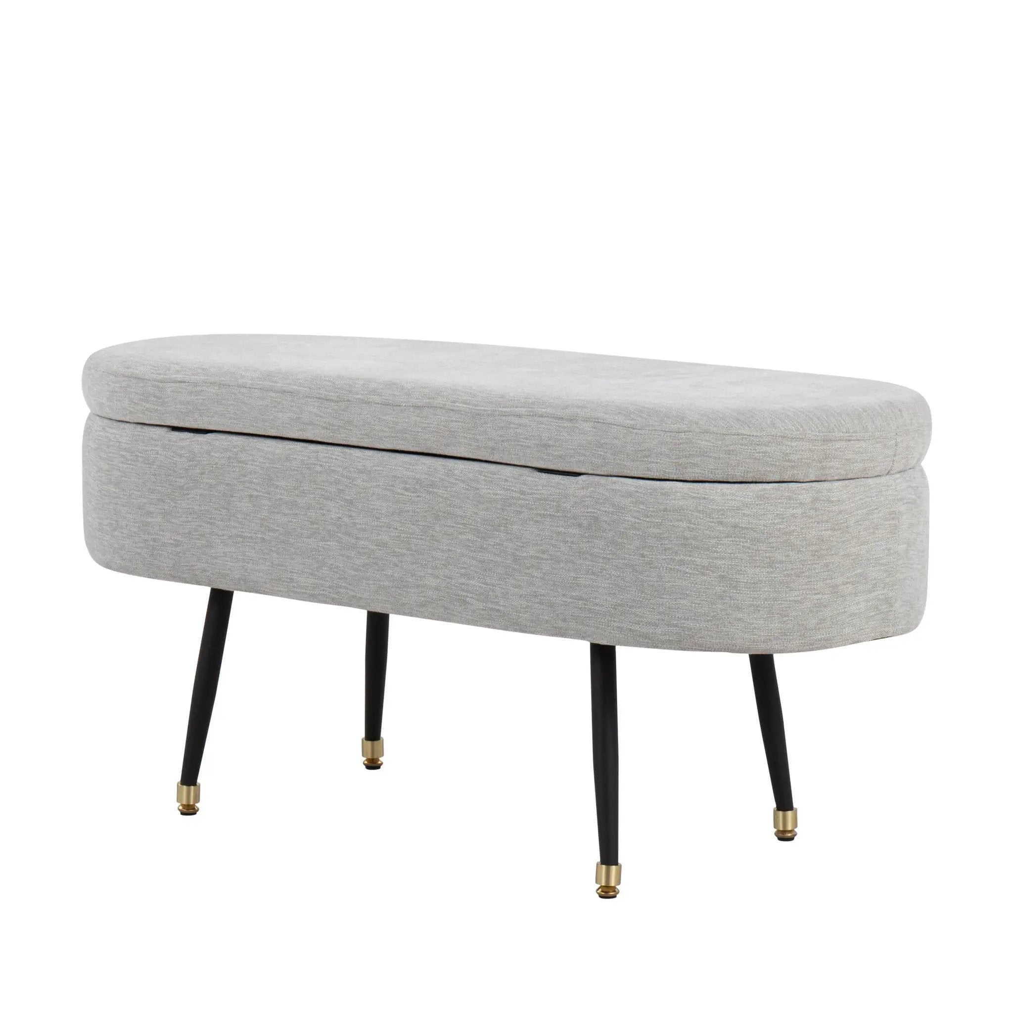 Harvey - Contemporary Storage Bench - Black / Light Gray by HouseOfZazla