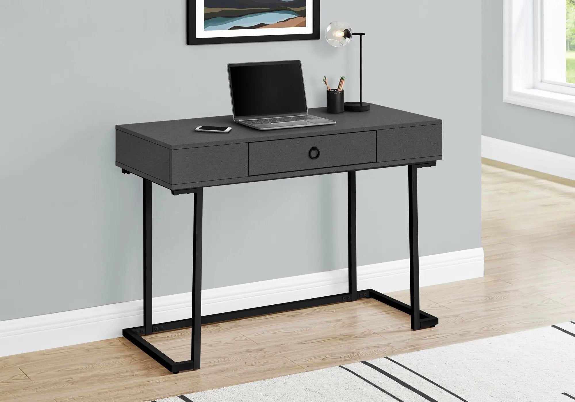 Computer Desk For Home Office, Glossy, Storage Drawer by Unique Piece Furniture