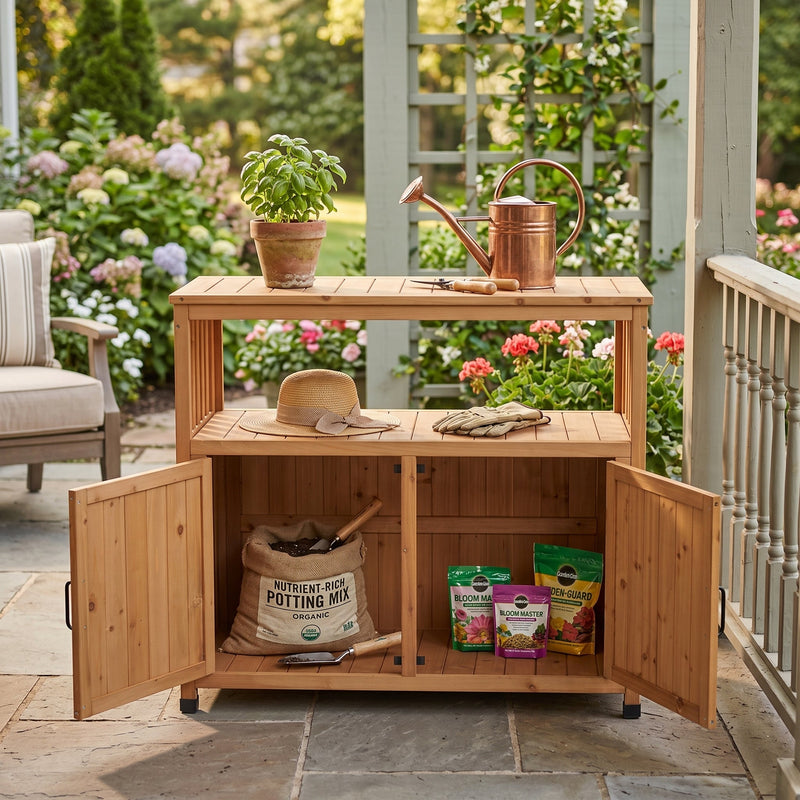 Wooden Patio Bar Table Set with Storage by HouseOfZazla