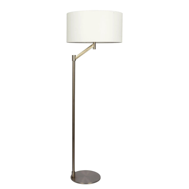 Serene - Floor Lamp With Rotary Switch Base Linen Shade - Brushed Nickel / White by Unique Piece Furniture