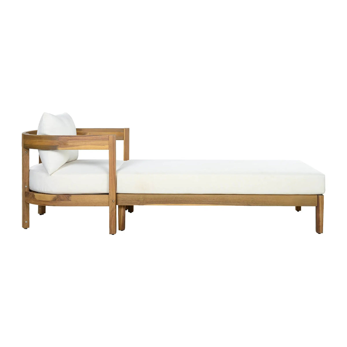 78" Acacia Wood Outdoor Chaise Lounge Chair by HouseOfZazla