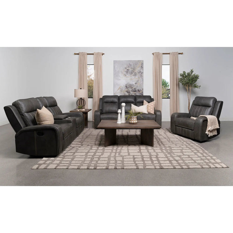 Forrest - Motion Reclining Sofa Comfort With Elegant Tufting And Wide Track Arms - Gray by HouseOfZazla