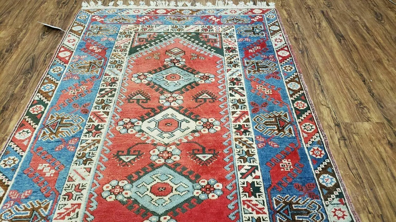 4' X 6' Handmade Turkish Super Kazak Shirvan Wool Rug Colorful by Jewel Rugs