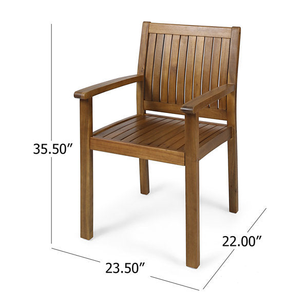 7 Pieces Acacia Wood Outdoor Dining Set – Modern Style by HouseOfZazla