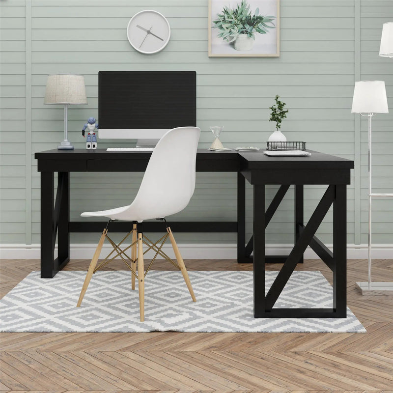 Crestwood - Lift Top L Desk - Black by Unique Piece Furniture