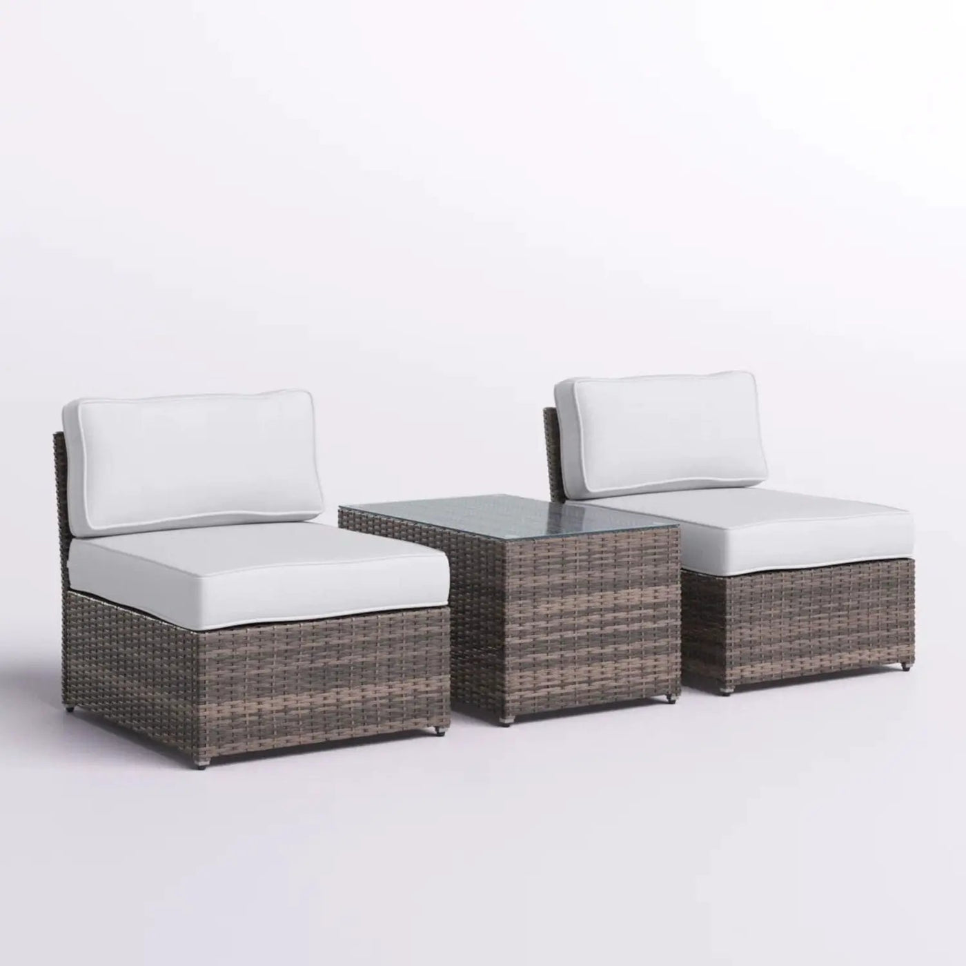 Modern Wicker Outdoor Seating Set With Cushions by HouseOfZazla