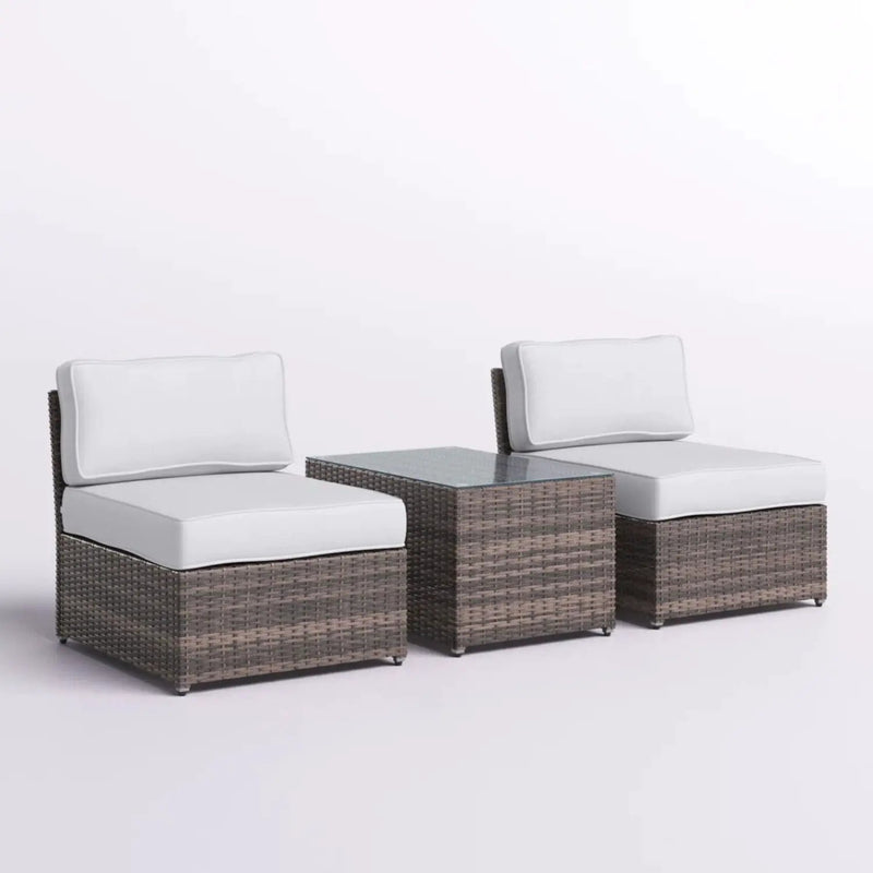 Modern Wicker Outdoor Seating Set With Cushions by HouseOfZazla