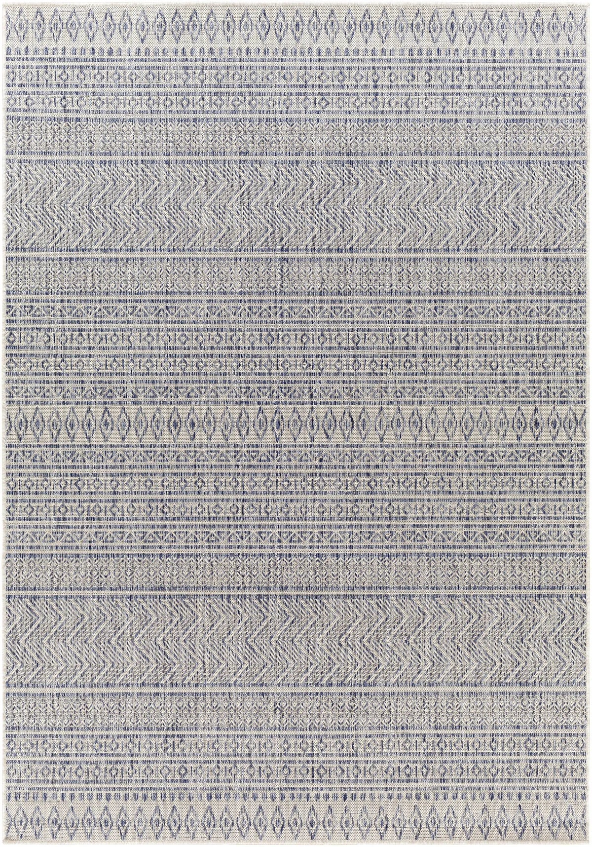 Madras Navy All Over Performance Outdoor Rug