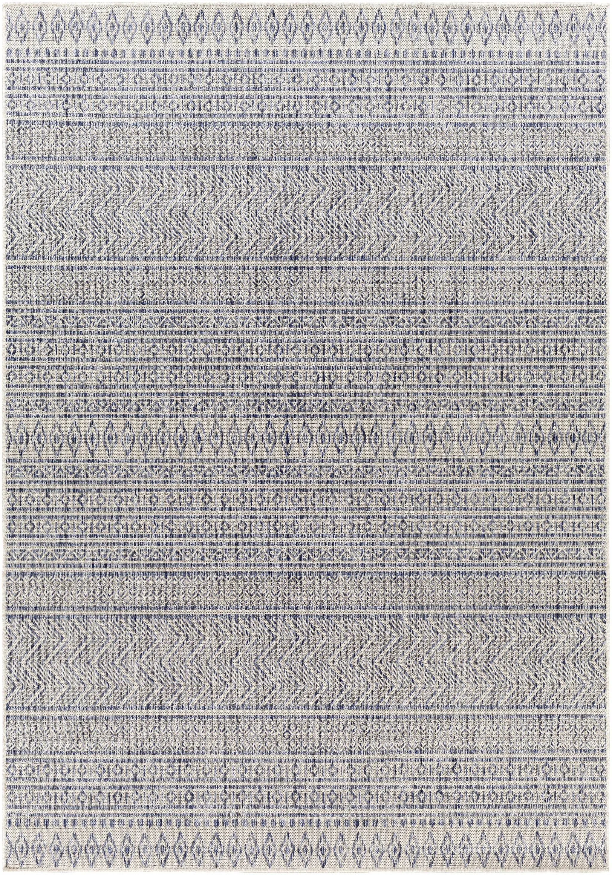 Madras Navy All Over Performance Outdoor Rug by Boutique Rugs