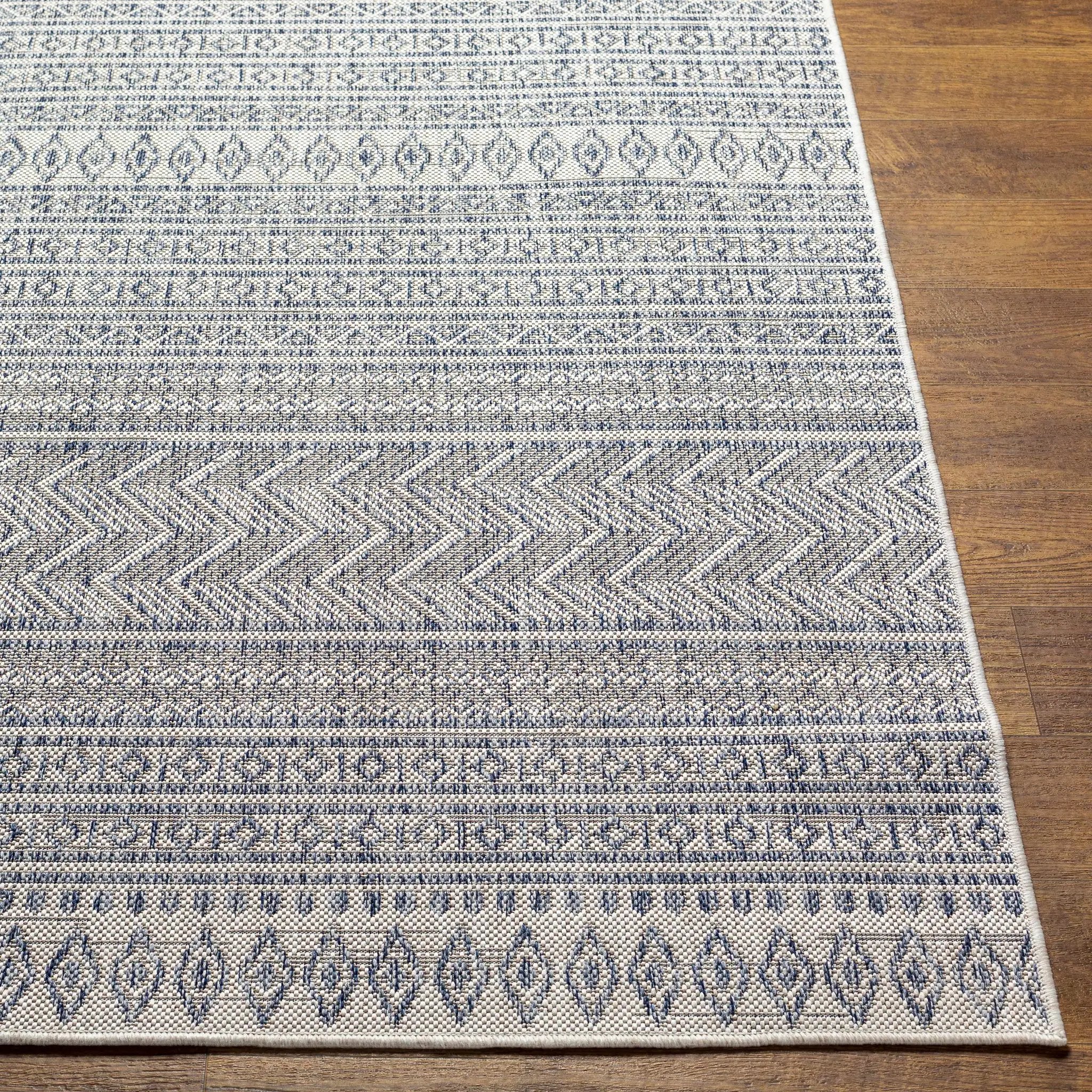 Madras Navy All Over Performance Outdoor Rug by Boutique Rugs