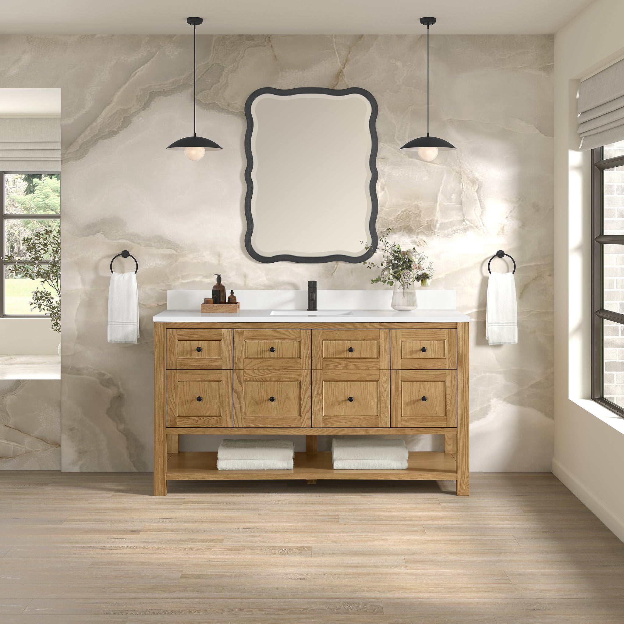 James Martin Breckenridge 60" Single Bathroom Vanity, Light Natural Oak, view 37
