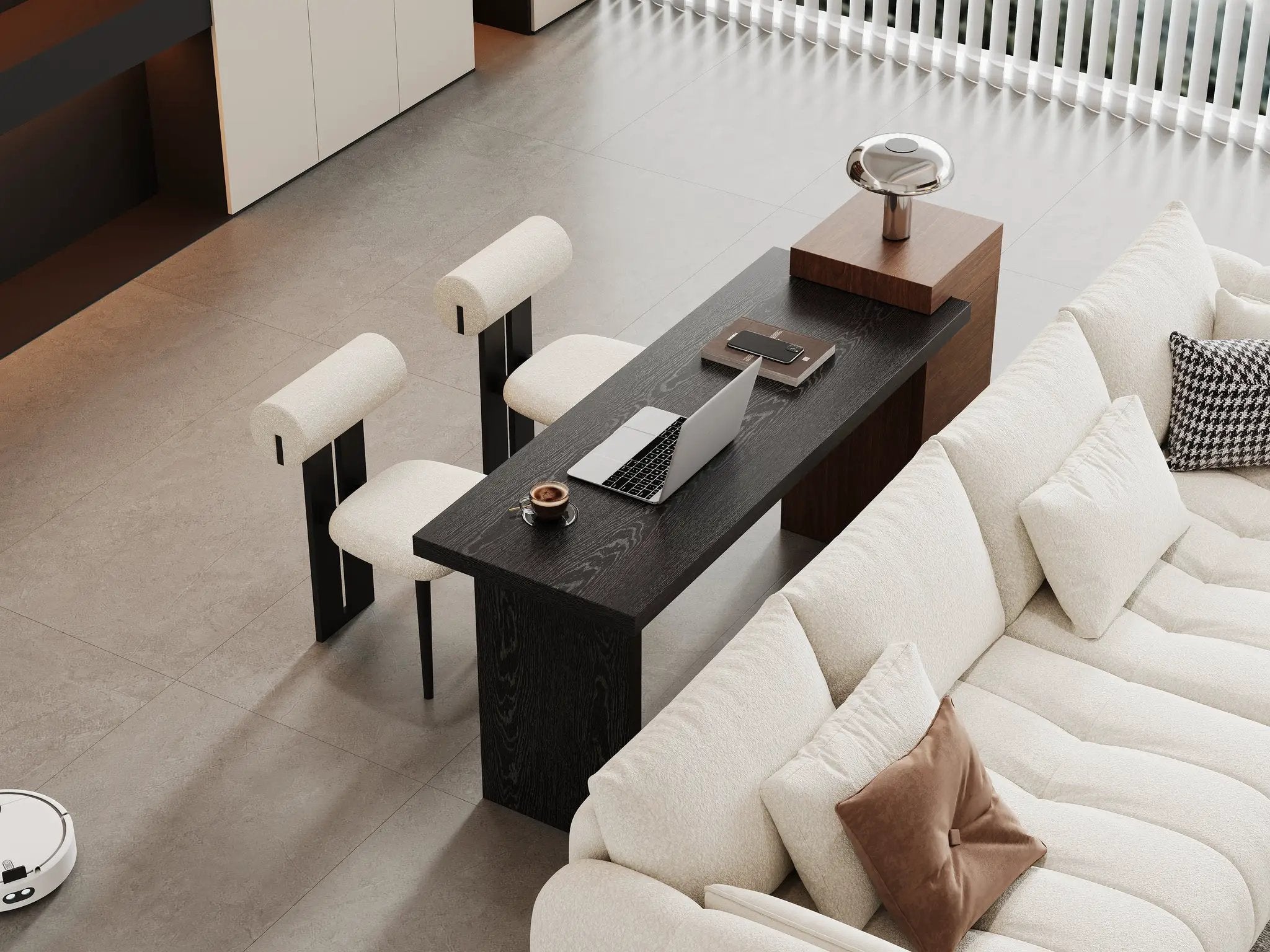 Modern Two-Tone Sofa Side Table by HouseOfZazla