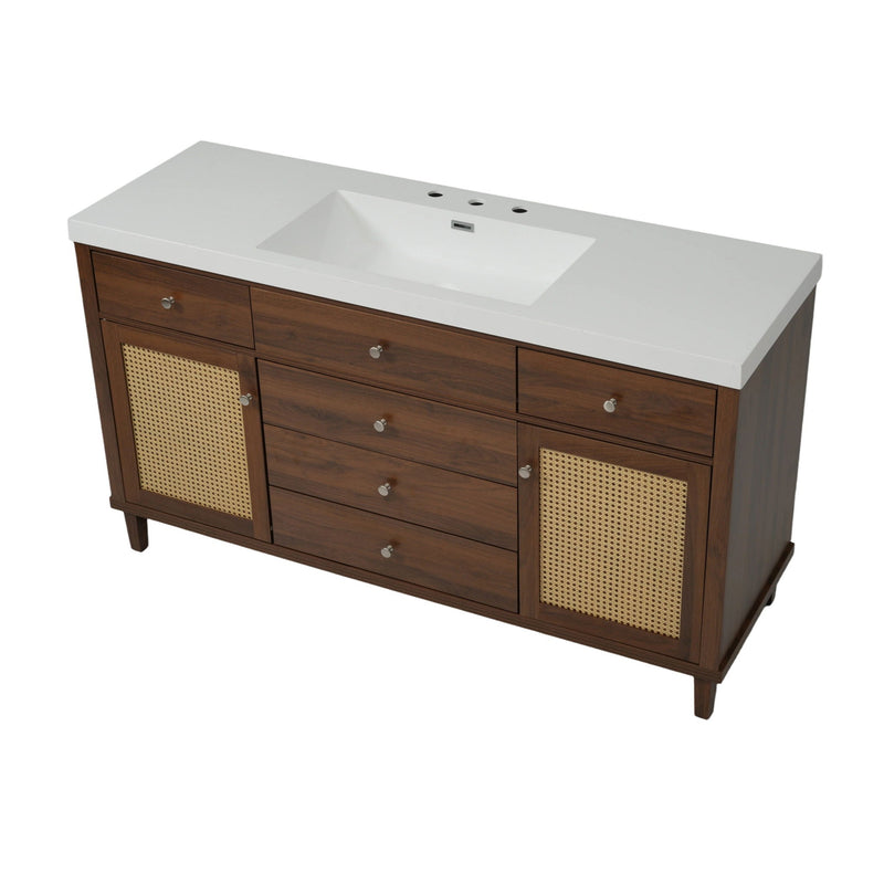 Bathroom Vanity With Sink, 5 Legs, Soft Close Drawers by HouseOfZazla