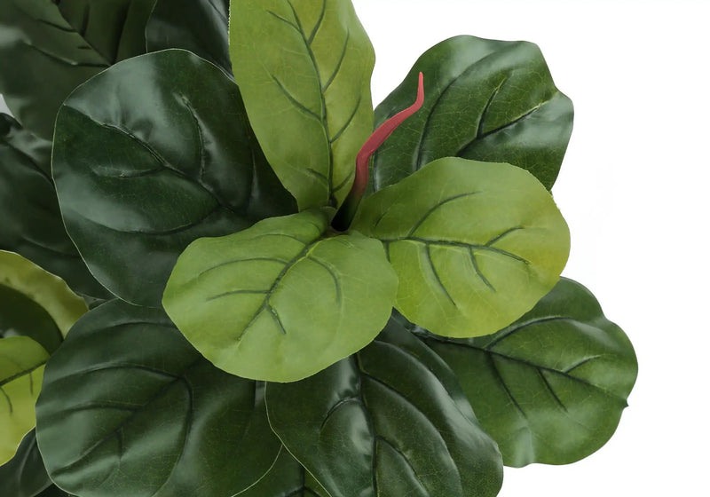47" Tall, Artificial Plant, Fiddle Tree, Indoor, Faux, Fake, Floor, Greenery, Potted, Real Touch, Decorative - Green / Black by Unique Piece Furniture