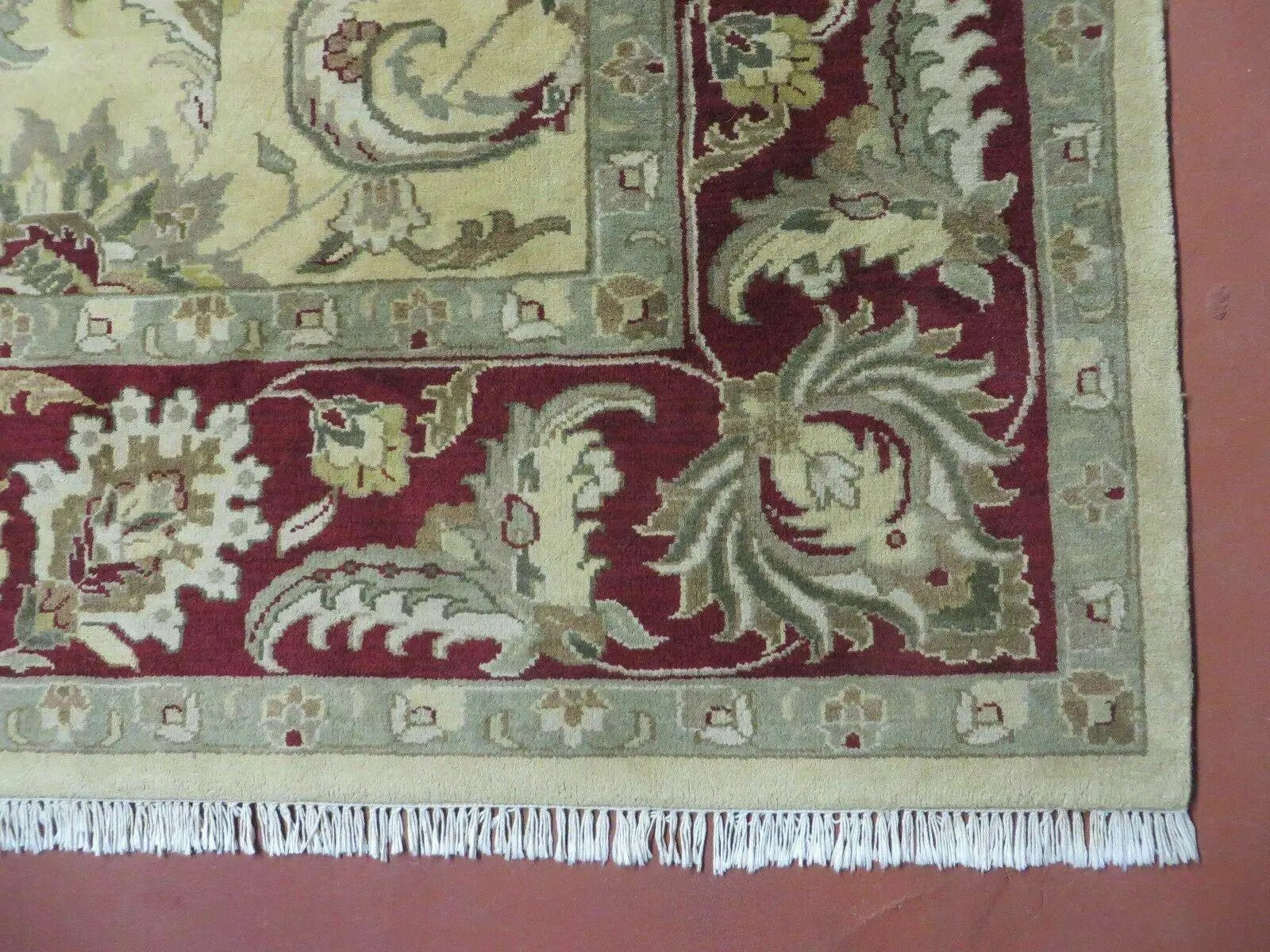 9' X 12' Vintage Handmade India Oriental Jaipur Quality Tea Wash Hand Knotted by Jewel Rugs