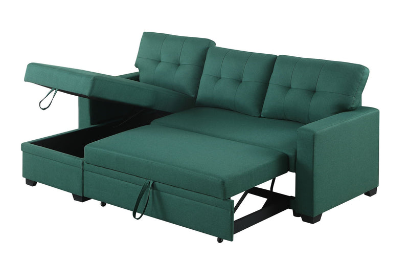 Upholstered Pull Out Sectional Sofa With Chaise by HouseOfZazla