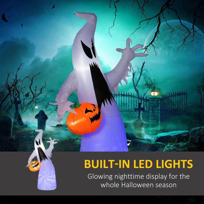 HOMCOM 5.9' Halloween Inflatable Outdoor Decoration Ghost with Pumpkin by HouseOfZazla