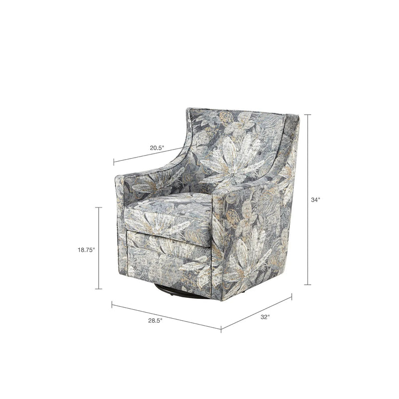 Swivel Glider Chair With Upholstery And Metal Base - Multicolor by Unique Piece Furniture
