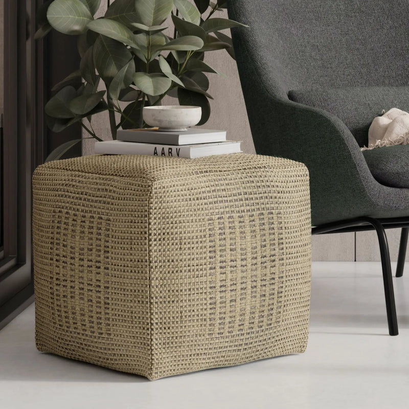 Delilah - Square Woven Pouf - Natural by Unique Piece Furniture