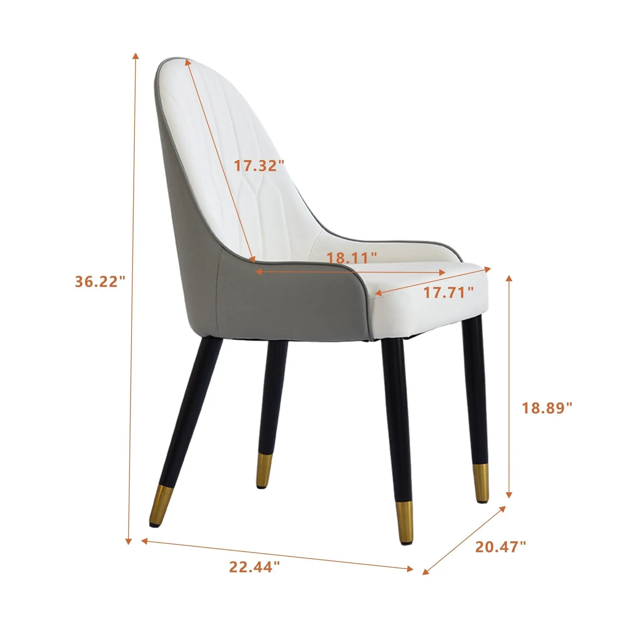 Modern Sponge-Filled Dining Chair, Solid Wood Metal Legs, Suitable For Restaurants, Living Rooms And Rooms (Set of 2) by HouseOfZazla