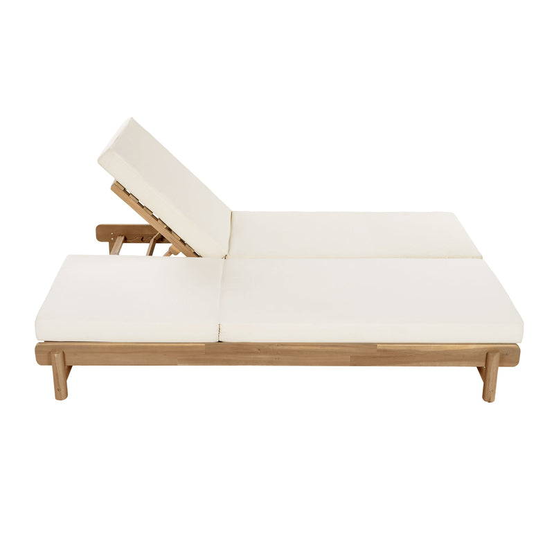 Light Teak Acacia Wood Double Chaise Lounger Set, photo 10 of 10