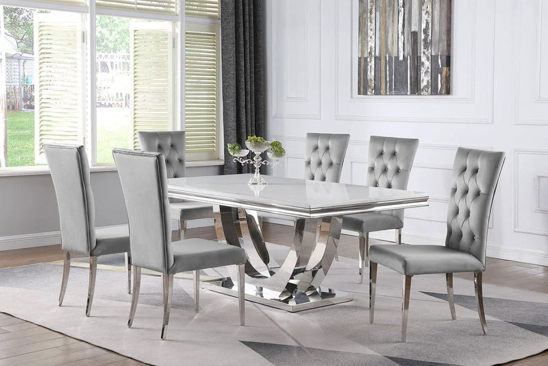 Kerwin 7-piece Rectangular Dining Table Set Grey and Chrome by Unique Piece Furniture