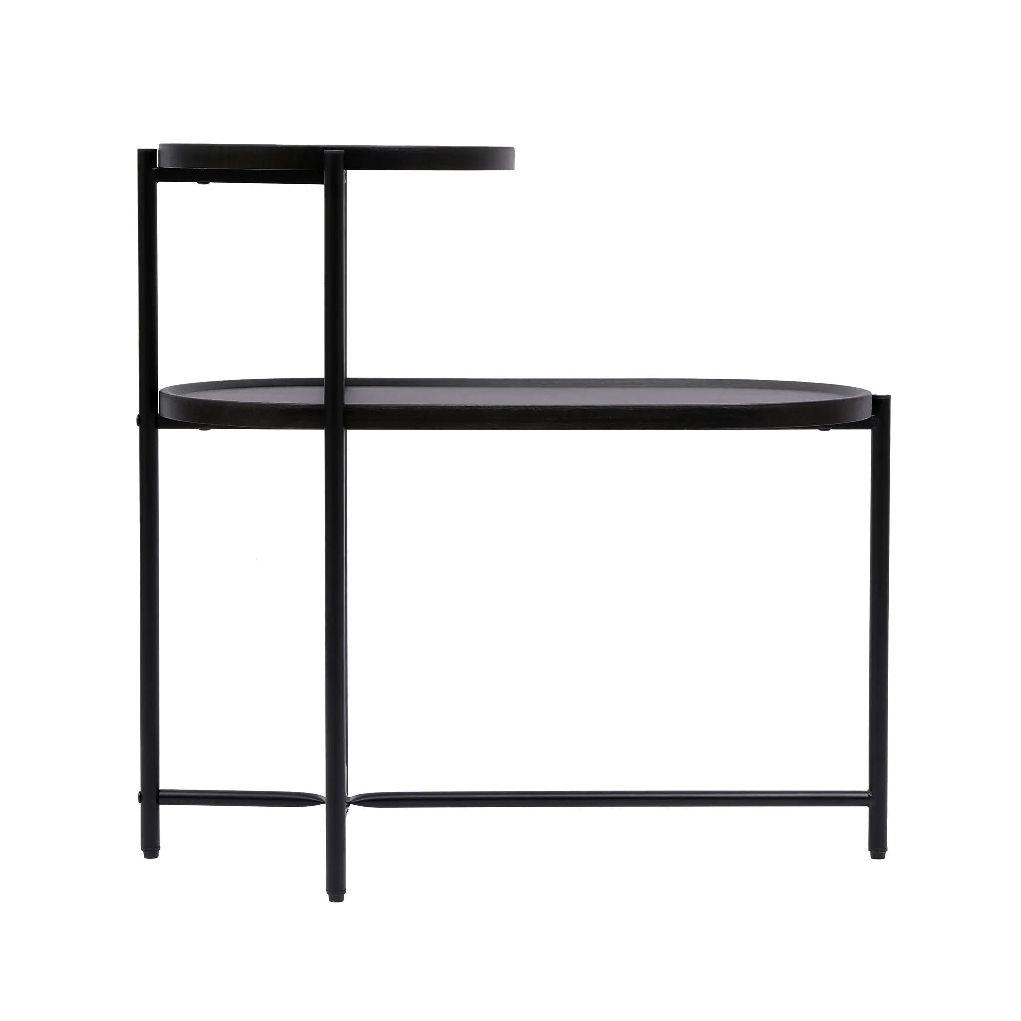 Round Coffee Table With Storage Tray 2 Tier Oval End Tables Wooden Small Side Table For Living Room by HouseOfZazla
