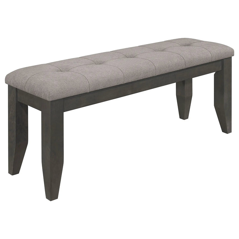 Dalila Fabric Upholstered Wood Dining Bench Dark Grey by Unique Piece Furniture