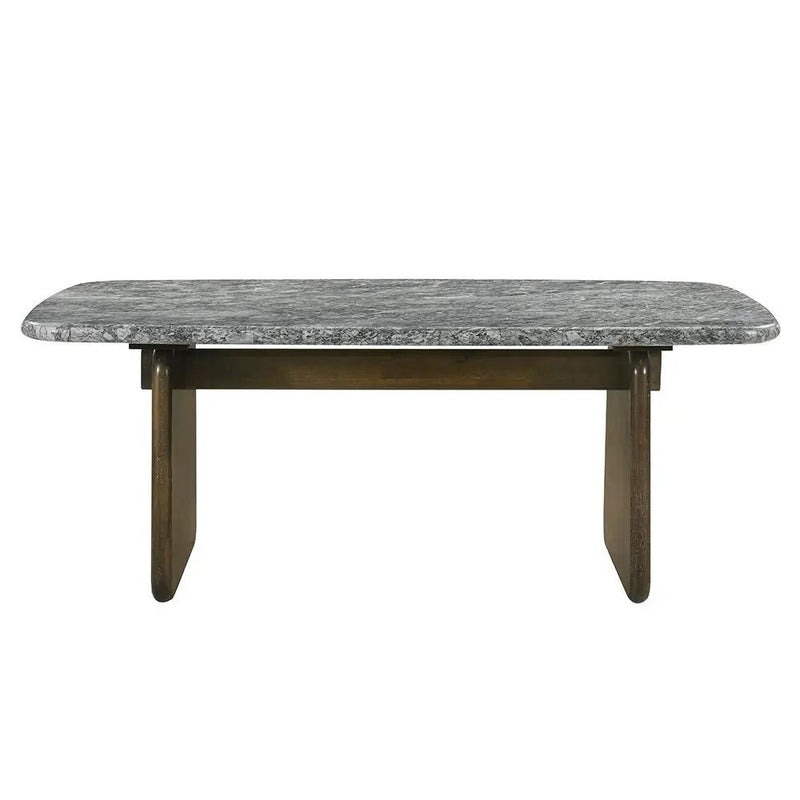 Dillon - Dining Table With Marble Top - Natural / Walnut by Unique Piece Furniture
