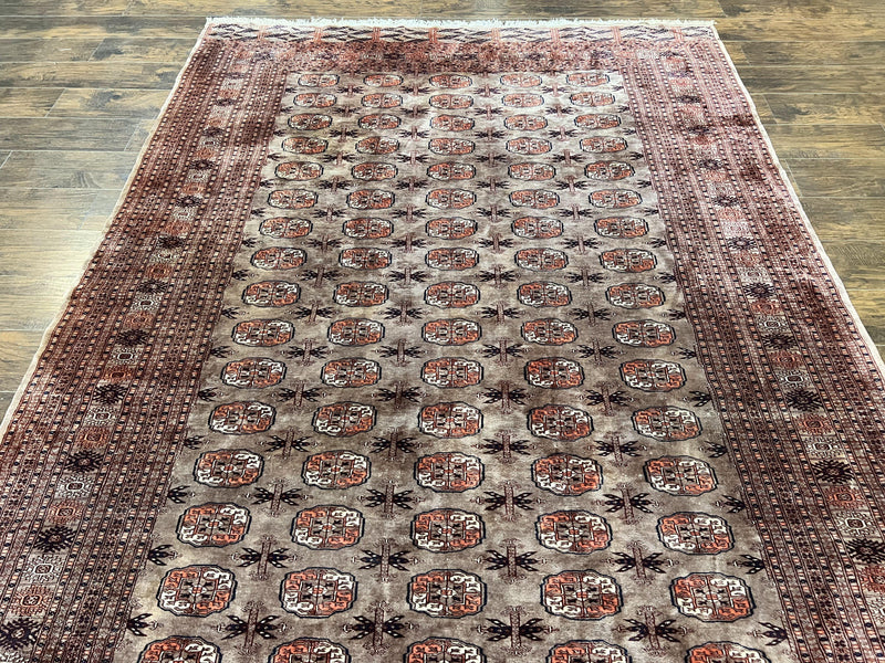 Pakistani Bokhara Turkoman Rug 7x10, Handmade Vintage Wool Carpet, Brown-Red by Jewel Rugs