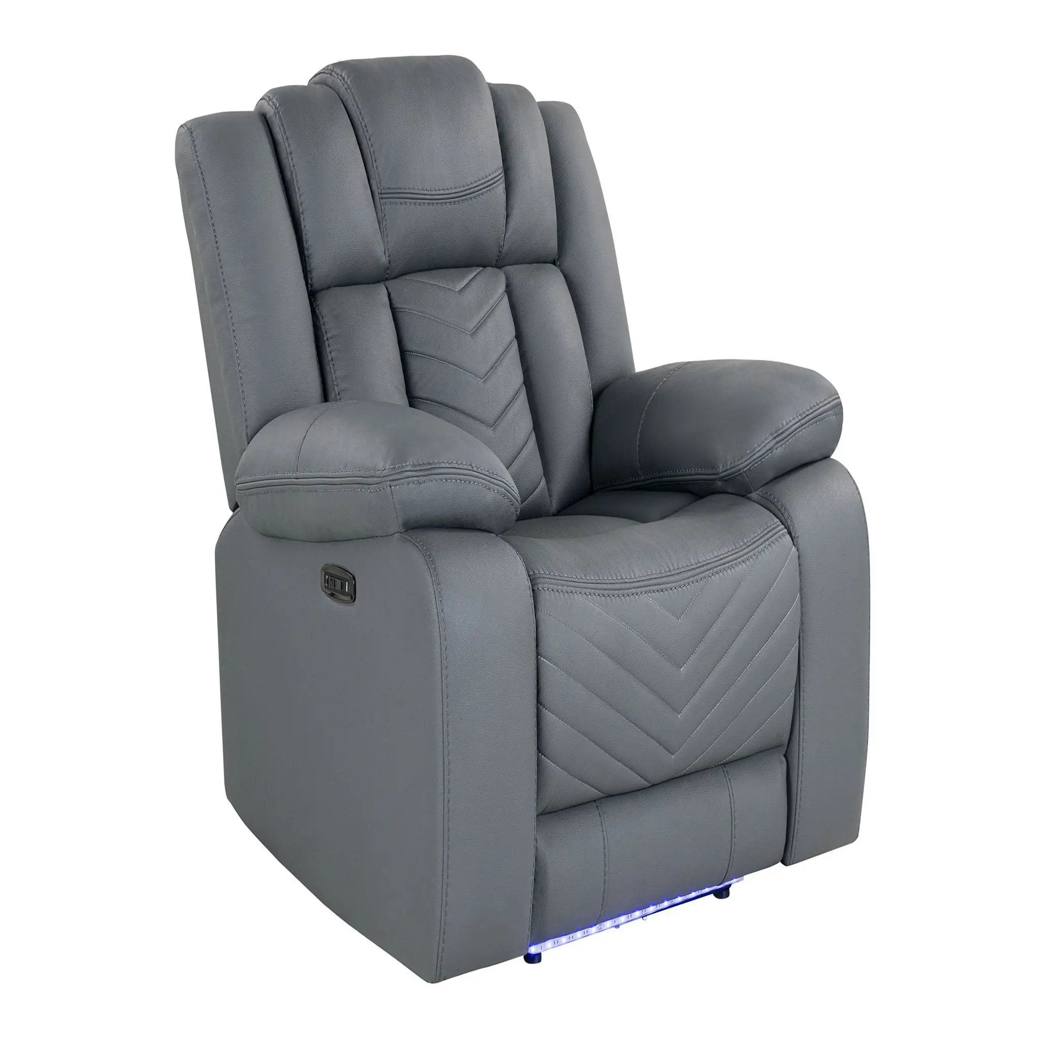 Raize - Power Recliner With LED Functionality - Gray by Unique Piece Furniture