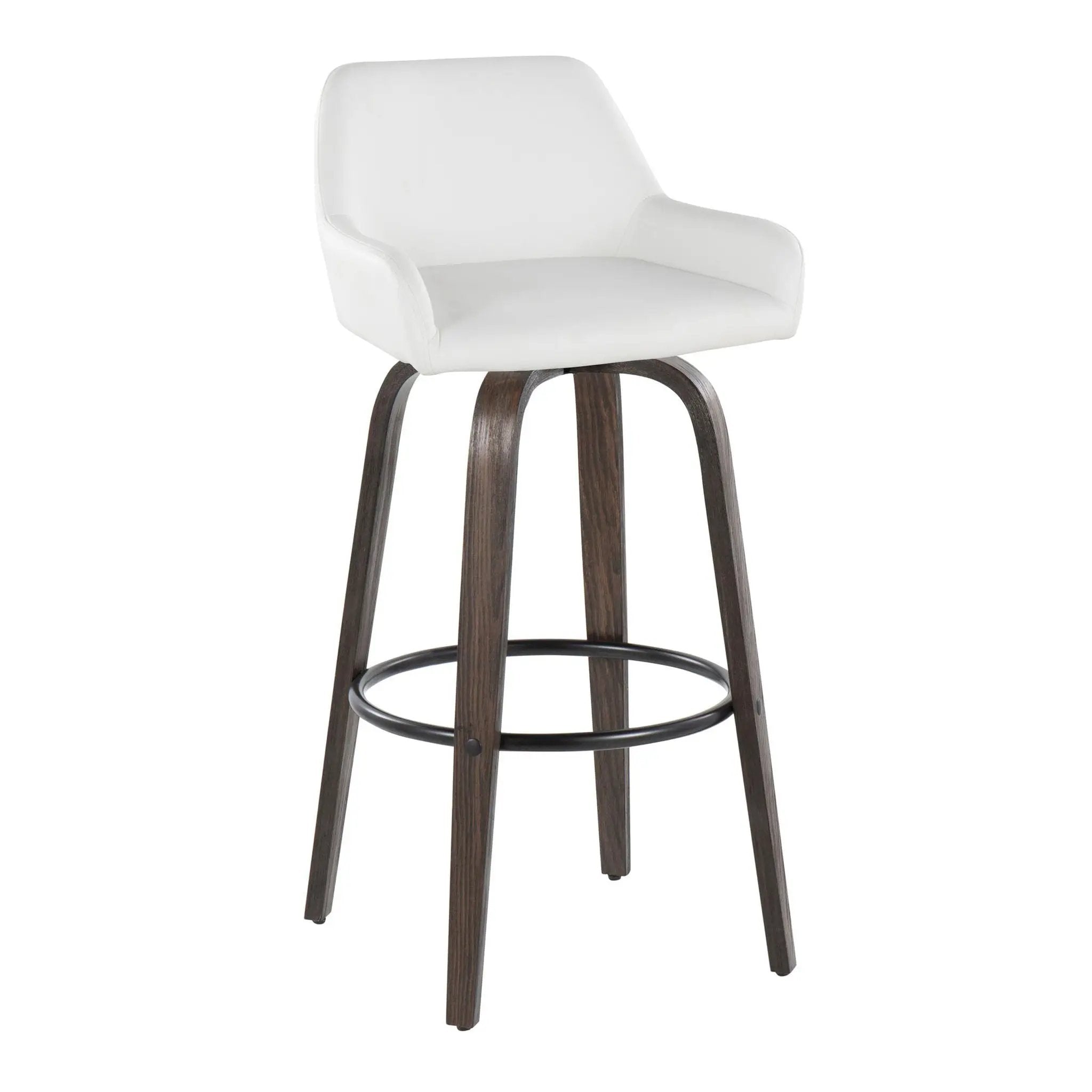 Daniella - Contemporary Fixed Height, Barstool With Swivel With Round Footrest (Set of 2) by Unique Piece Furniture