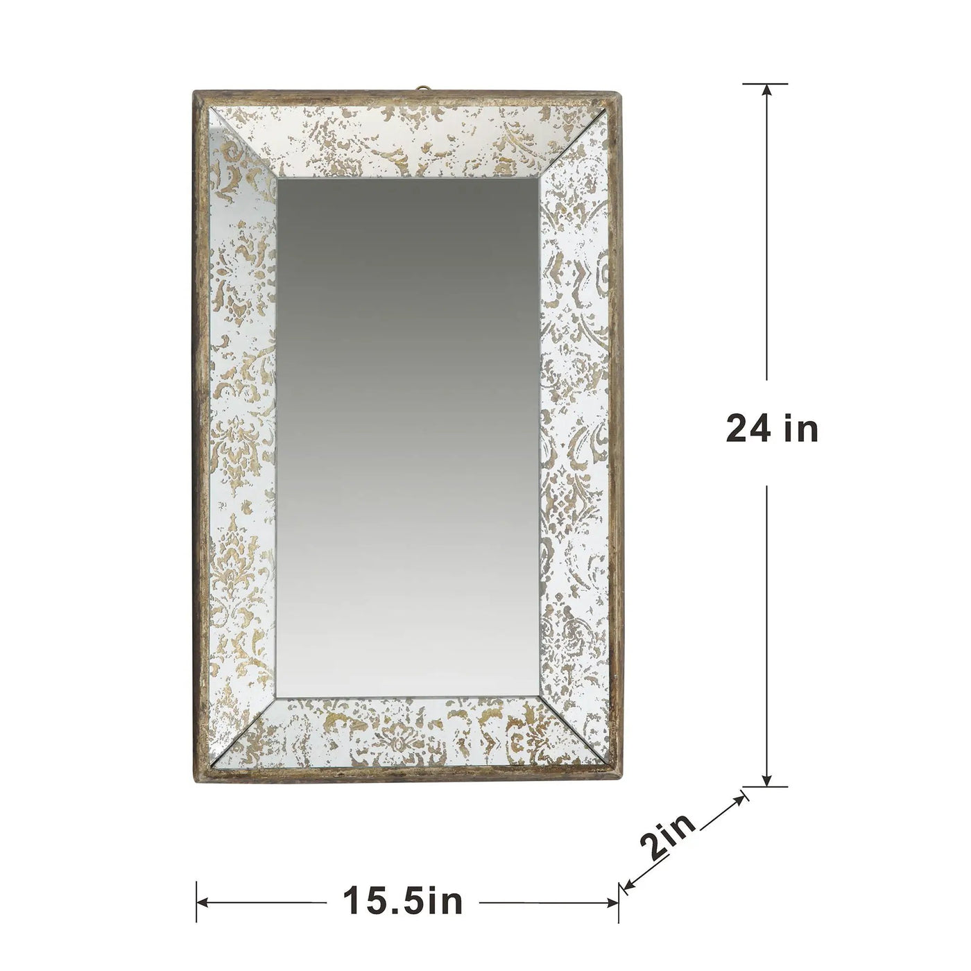 Antique Rectangle Mirror with Floral Accents by HouseOfZazla