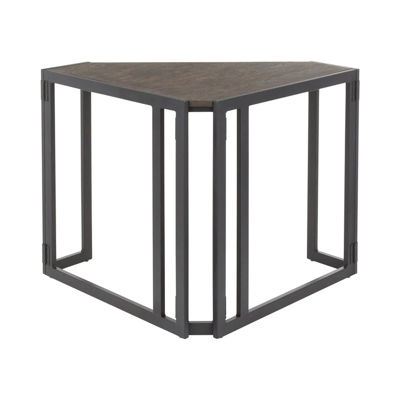 Roman - Industrial Corner Desk - Black / Espresso by HouseOfZazla