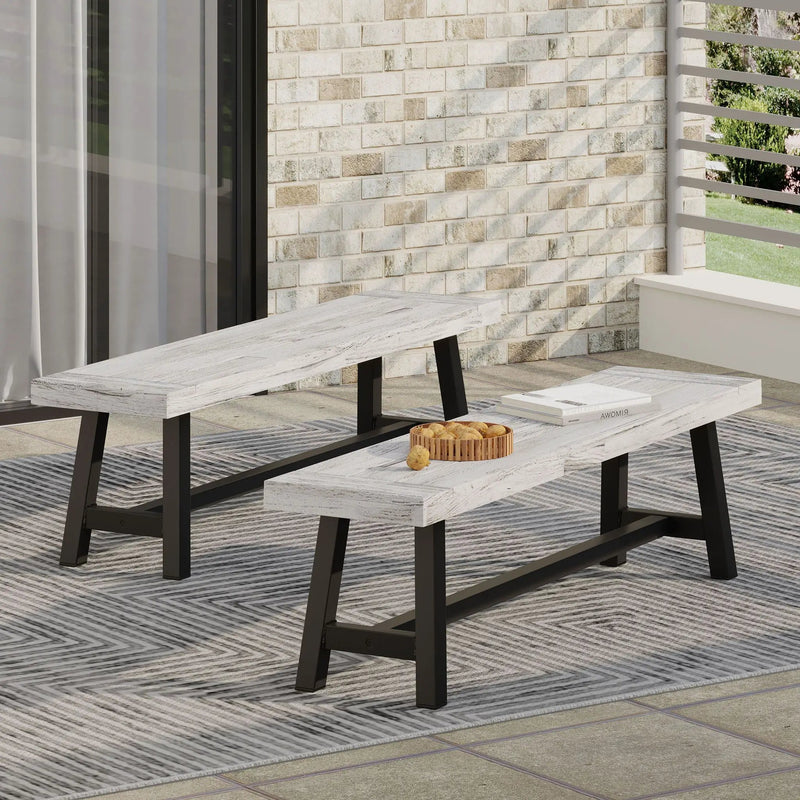 Tranquilizer Outdoor Acacia Wood Bench With Slat Panel Design by HouseOfZazla