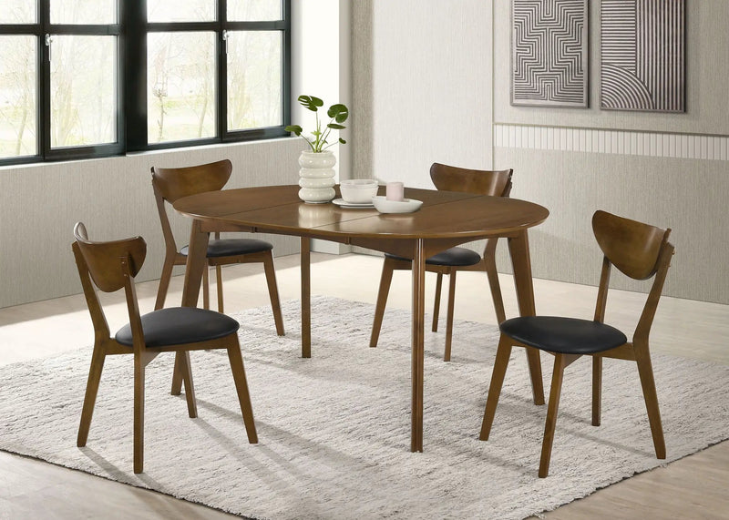 Jedda 5-piece Oval Dining Table Set Dark Walnut by Unique Piece Furniture