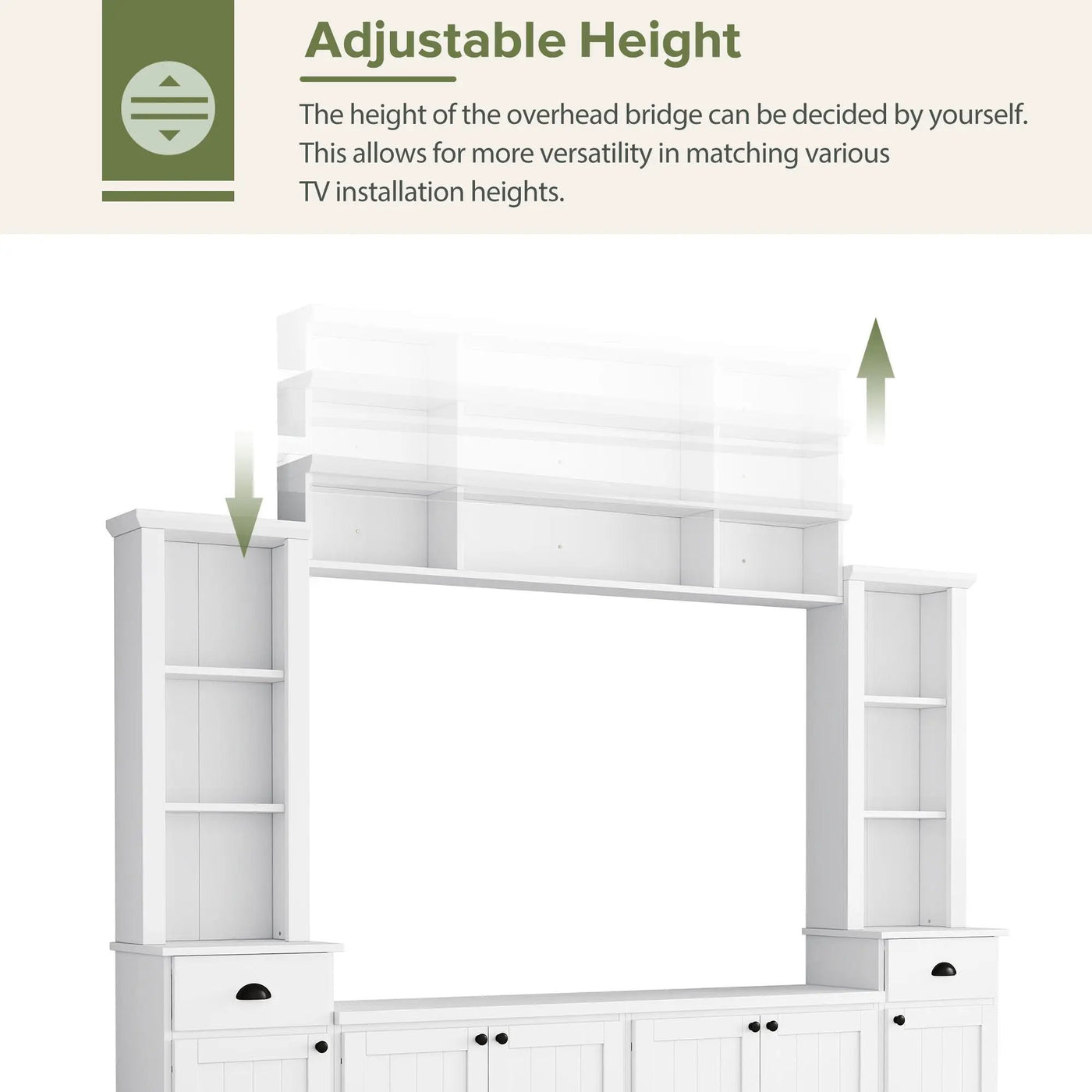 Minimalist Entertainment Wall Unit Set With Bridge For TVs Up To 75" by Unique Piece Furniture